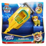 Masinuta cu figurina, Paw Patrol, Aqua Pups, Rubble Hammerhead, 20139010