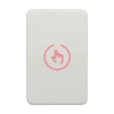 Buton de iesire Touch, plastic alb, montaj aparent, 12-24 Vcc, NO-NC-COM, LED, 86 x 55 mm CSB-86-P1