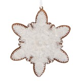 Cumpara ieftin Set 2 ornamente Fulg Zapada polirasina alba maro Craciun 9x1x10 cm