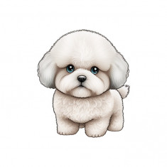 Sticker decorativ Bichon Frise, Alb, 64 cm, 5555ST