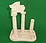 Ruine coloane rasina 16 cm h, baza 12 cm ornament decor/ diorama design Grecia