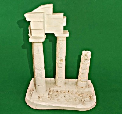 Ruine coloane rasina 16 cm h, baza 12 cm ornament decor/ diorama design Grecia foto