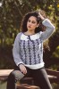 Ie tricotata cu model geometric indigo, L, M, S, XL, XS, Onibon