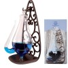 Sticla Meteorologica Esschert Design 0.5L TH31, Suport Fonta, Barometru Goethe, Predictor Vreme, Transparent/Albastru 13.9x12x27.7 cm