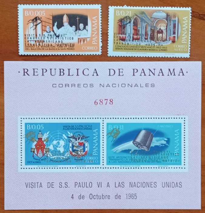REP. de PANAMA-&#039;&#039; Vizita PAPEI -PAULVI-1965&#039;&#039;-COLITE+2val-RAR!!-MNH LUX-NESTAMPIL.-VEZI SCAN