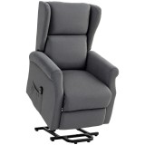HOMCOM Fotoliu Electric Reclinabil din Material Textil cu Telecomandă și Suport pentru Picioare, 74x94x111 cm, Gri &Icirc;nchis | Aosom Romania