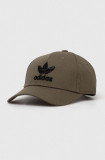 adidas Originals șapcă de baseball din bumbac culoarea verde, cu imprimeu