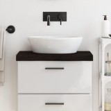 VidaXL Blat de baie, maro &icirc;nchis, 60x40x(2-6) cm, lemn masiv tratat