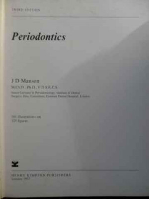 Periodontics Third Edition - J.d. Manson ,523747 foto