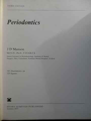 Periodontics Third Edition - J.d. Manson ,523747
