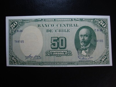 CHILE 5 CENTIMOS / 50 PESOS 1960 UNC foto