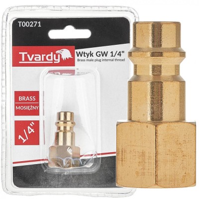 Conector rapid din alama tip tata, filet interior 1 / 4, Tvardy T00271 foto