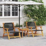 VidaXL Scaune Grădină 2 pcs Negru 76x67x73.5 cm Lemn Solid de Acacia