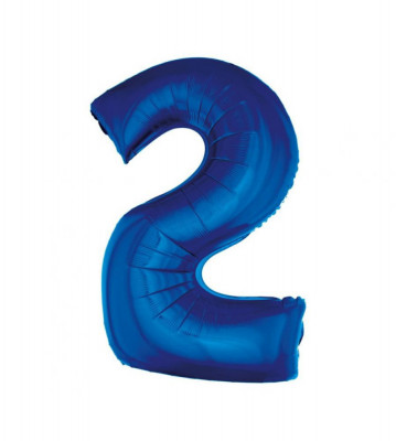 Balon folie sub forma de cifra, culoare albastra 92 cm-Tip Cifra 2 foto