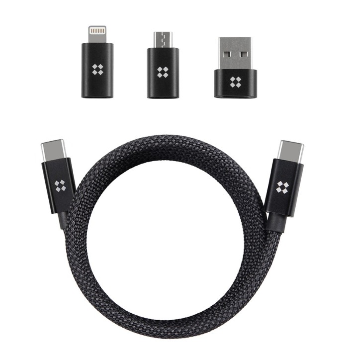 Edizard - Data Cable (EZ820102150) - Type-C to Type-C, 240W, Magnetic Charging, Stack Coiled, 480Mbps, 1.5m - Black