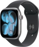 Apple Watch Series 11 GPS+Cellular 46mm Aluminum Case with Black Sport Band - M L - Space Gray