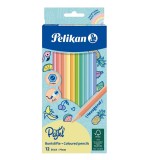 Creioane PASTEL color lacuite, sectiune hexagonala, mina 3 mm, set 12 culori, Resigilat, Grad A