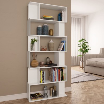 vidaXL Bibliotecă/Separator cameră, alb, 80x24x192 cm, lemn prelucrat foto