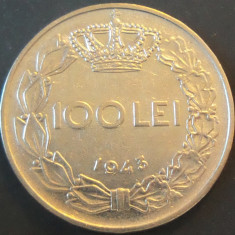 Moneda istorica 100 LEI ROMANIA / REGAT, anul 1943 *cod 1266 G