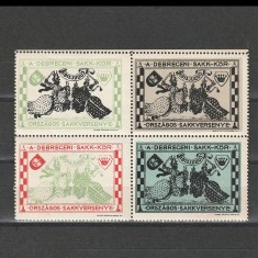 Concursul de Sah din Debretin vignete in bloc de 4 1913