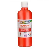 Vopsea Tempera Roșie 500ml Let&#039;s Create - Non-Toxică, Acoperire Satinată, Ușor de Curățat, Ideală pentru Copii și Artisti
