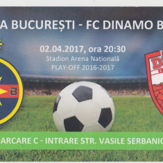 M5 - BILET ACCES PARCARE - FCSB STEAUA - FC DINAMO BUCURESTI - 02 04 2017