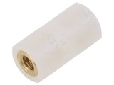 Bucșă izolantă DREMEC M6 25mm poliamidă albă UL94V-2