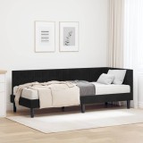vidaXL Cadru de pat colțar cu saltea cu headboard 2 pcs Negru Catifea 3393963