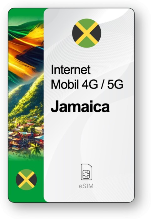 eSIM Internet Jamaica, valabil 15 zile, trafic Nelimitat