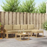 vidaXL Set de canapele de exterior cu pernă 6 pcs Alb și Bej 3387527