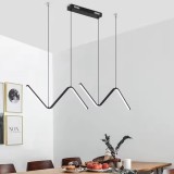 Greelustr Candelabru led HQ-W001-J-B, Iluminat modern auriu lampa suspendata minimalista pentru bucatarie, zigzag, aliaj aluminiu,120*90cm, reglabil,