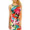 X587-2891 Rochie midi cu imprimeu floral