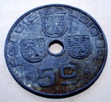 2.168 BELGIA WWII 5 CENTIMES 1942, Europa, Zinc