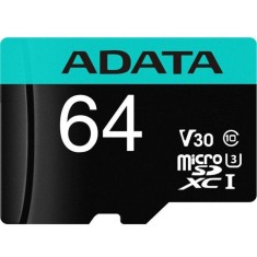 ADATA AUSDX64GUI3V30SA2-RA1 ADATA 64GB Premier Pro MICROSDXC, R/W up to 100/80 MB/s, with Adapter