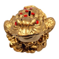 Pusculita Broasca Feng Shui, 15 cm, Auriu, DVSAK186