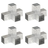VidaXL Conectori de grindă, formă X, 4 buc, 81x81 mm, metal galvanizat