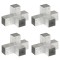 vidaXL Conectori de grindă, formă X, 4 buc, 81x81 mm, metal galvanizat