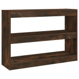 Biblioteca/Separator camera, stejar fumuriu, 100x30x72 cm