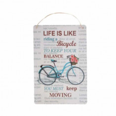 Panou decorativ metalic pentru interior Pufo Bicycle, 40 x 30 cm foto