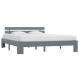 Cumpara ieftin Cadru de pat, gri, 180 x 200 cm, lemn masiv de pin