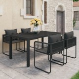 Cumpara ieftin Set mobilier de grădină, 5 piese, negru, ratan PVC