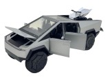 Macheta Tesla Cybertruck din Metal 1:24 - Design Futurist cu ATV Inclus replica cu sunete, lumini