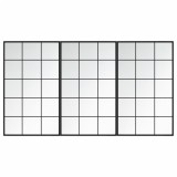 Cumpara ieftin Oglinzi de perete, 3 buc., negru, 100x60 cm, metal