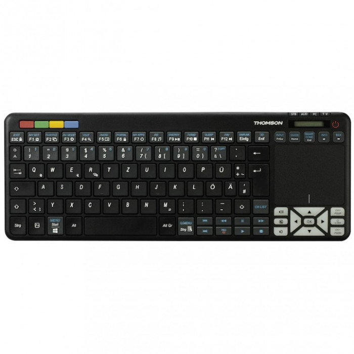 Telecomanda cu tastatura, Thomson, 4 in 1, Negru