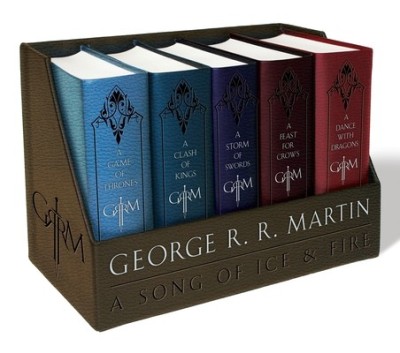George R. R. Martin&amp;#039;s a Game of Thrones Leather-Cloth Boxed Set (Song of Ice and Fire Series): A Game of Thrones, a Clash of Kings, a Storm of Swords, foto