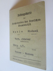 Rara! Legitimatie/Carnet de contribuabil functionar public Germania nazista 1937 foto