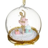 Ornament de Craciun Glob din Sticla cu Figurina de Balerina, CMCLASS