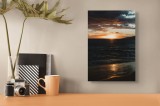 Tablou Canvas Apus de Soare pe Țermul Mării cu Reflexii Aurii și Cerului, 26 x 39 cm, CMCLASS