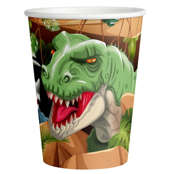 Set 8 pahare dinozauri 250 ml