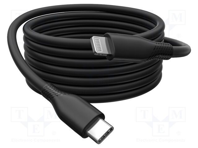 Cablu USB 2.0 DIGITUS 2m USB-C la Lightning, negru, 60W, nichelat